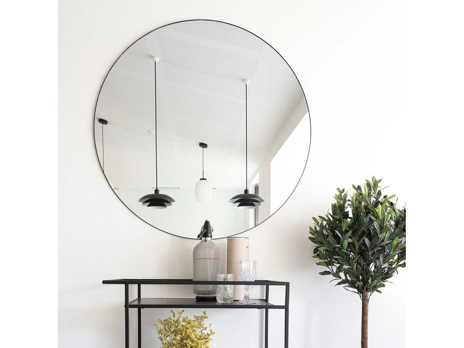 Madrid Miroir Ø80 cm, noir.