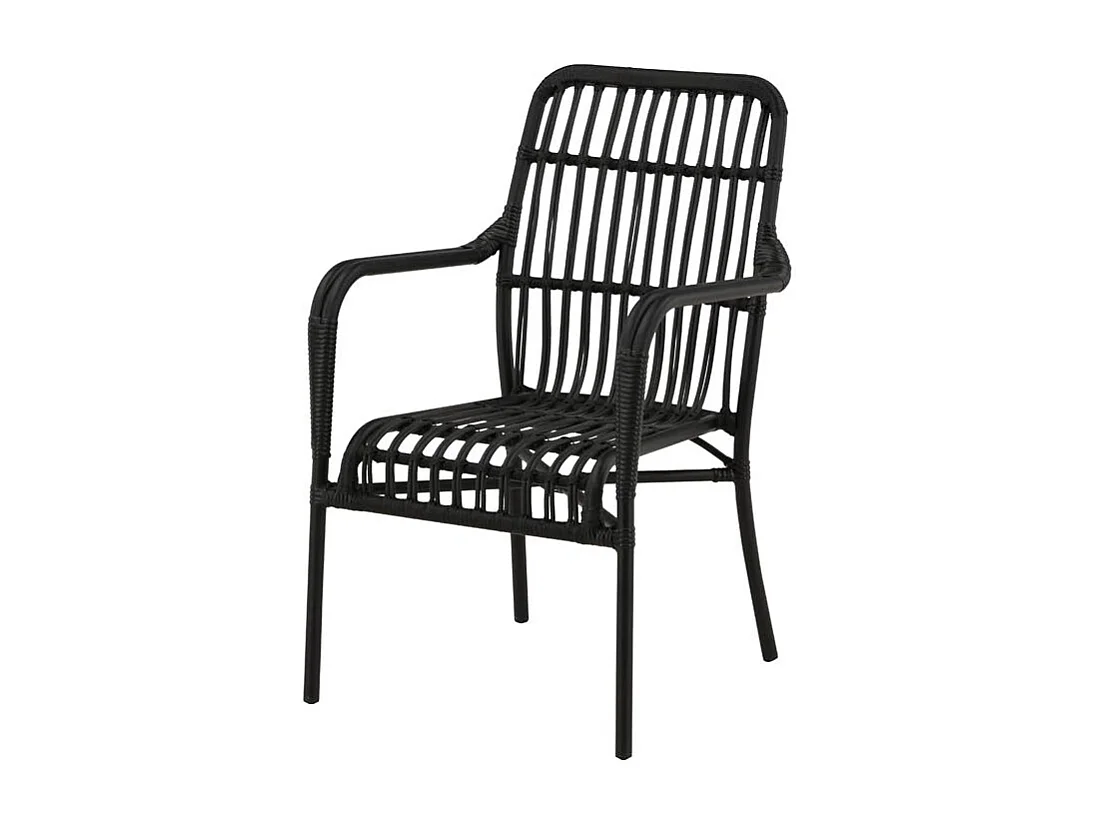 Rizal leunstoel tuin stapelbaar zwart.