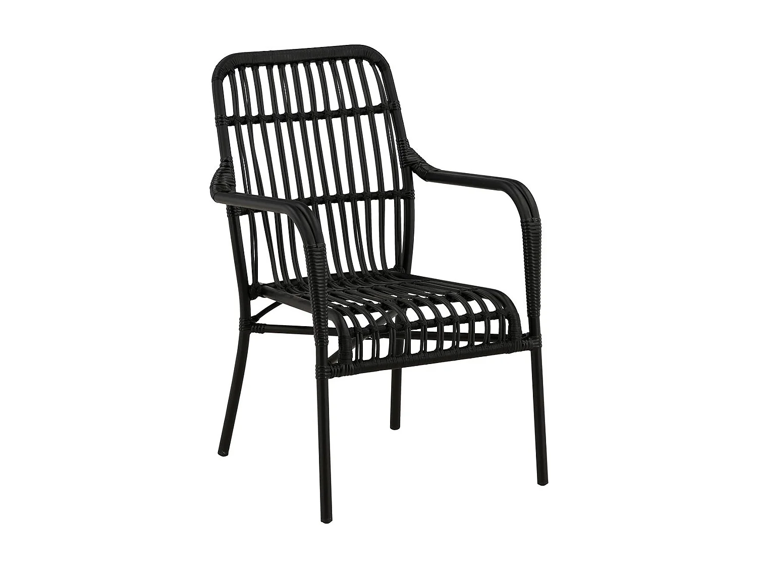 Chaise de Jardin en Rotin "Rizal" 90cm Noir
