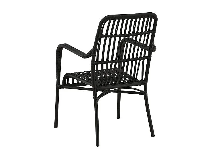 Chaise de Jardin en Rotin "Rizal" 90cm Noir