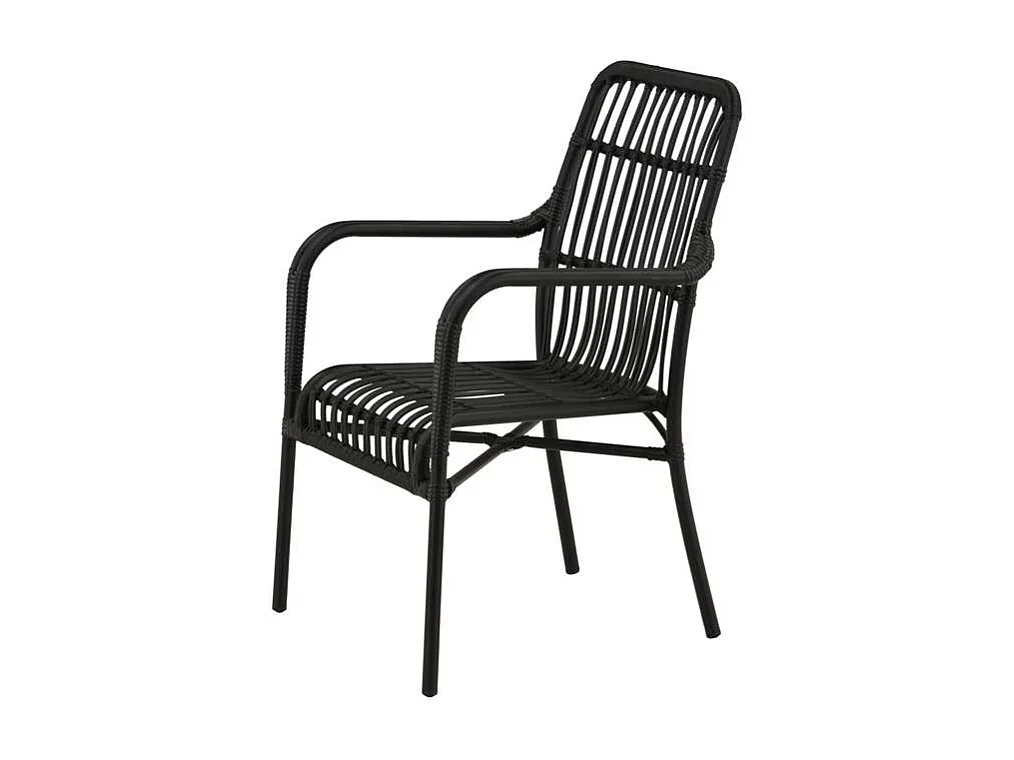 Chaise de Jardin en Rotin "Rizal" 90cm Noir
