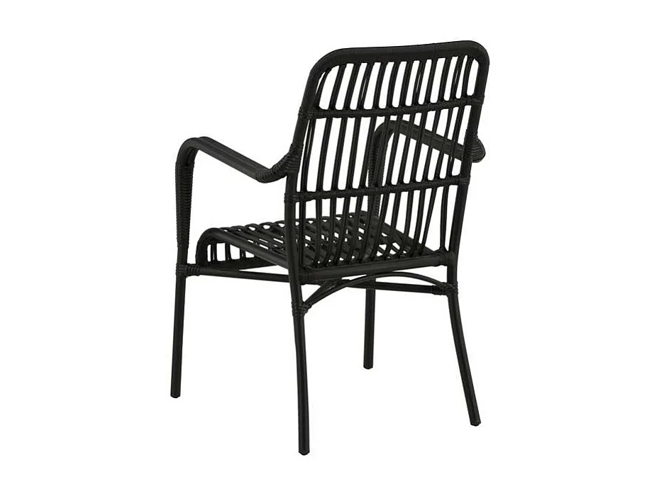 Chaise de Jardin en Rotin "Rizal" 90cm Noir