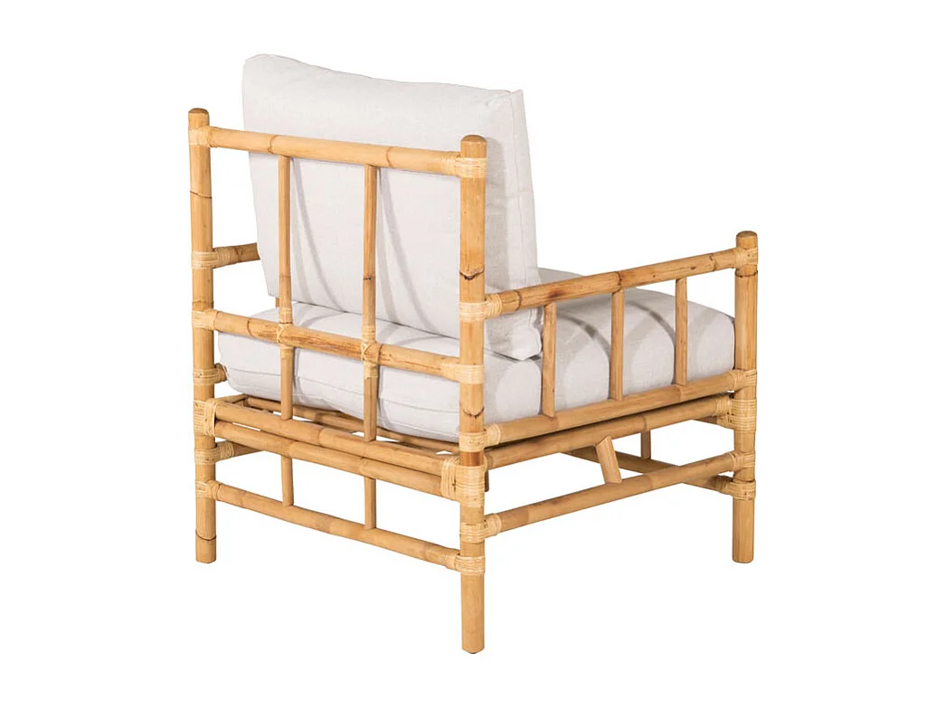 Cane leunstoel tuin lichtgrijs, natuur.