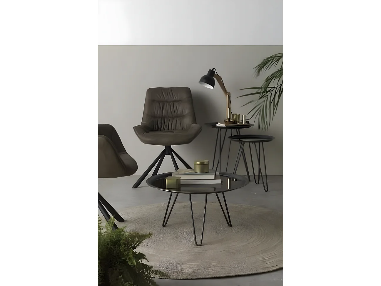 Natürlicher Juteteppich mit 120 cm Durchmesser