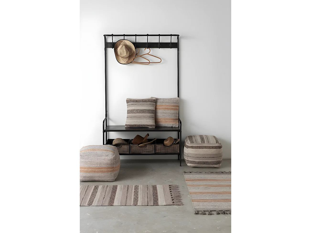 Tapete de algodão bege 60x120 cm