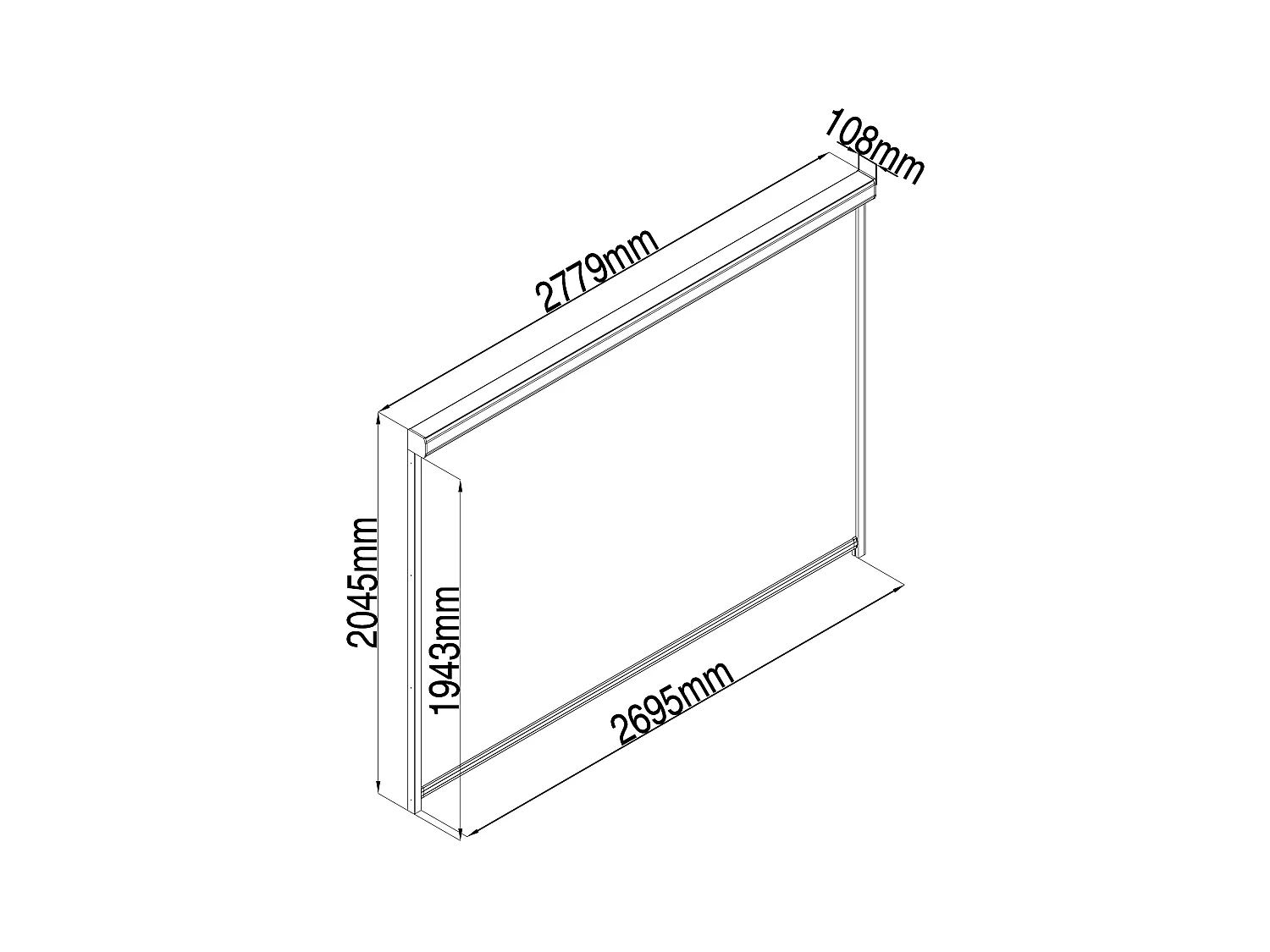 Rideau rétractable pour pergola bioclimatique - L2,78 x H 2,05 m - VIADANA