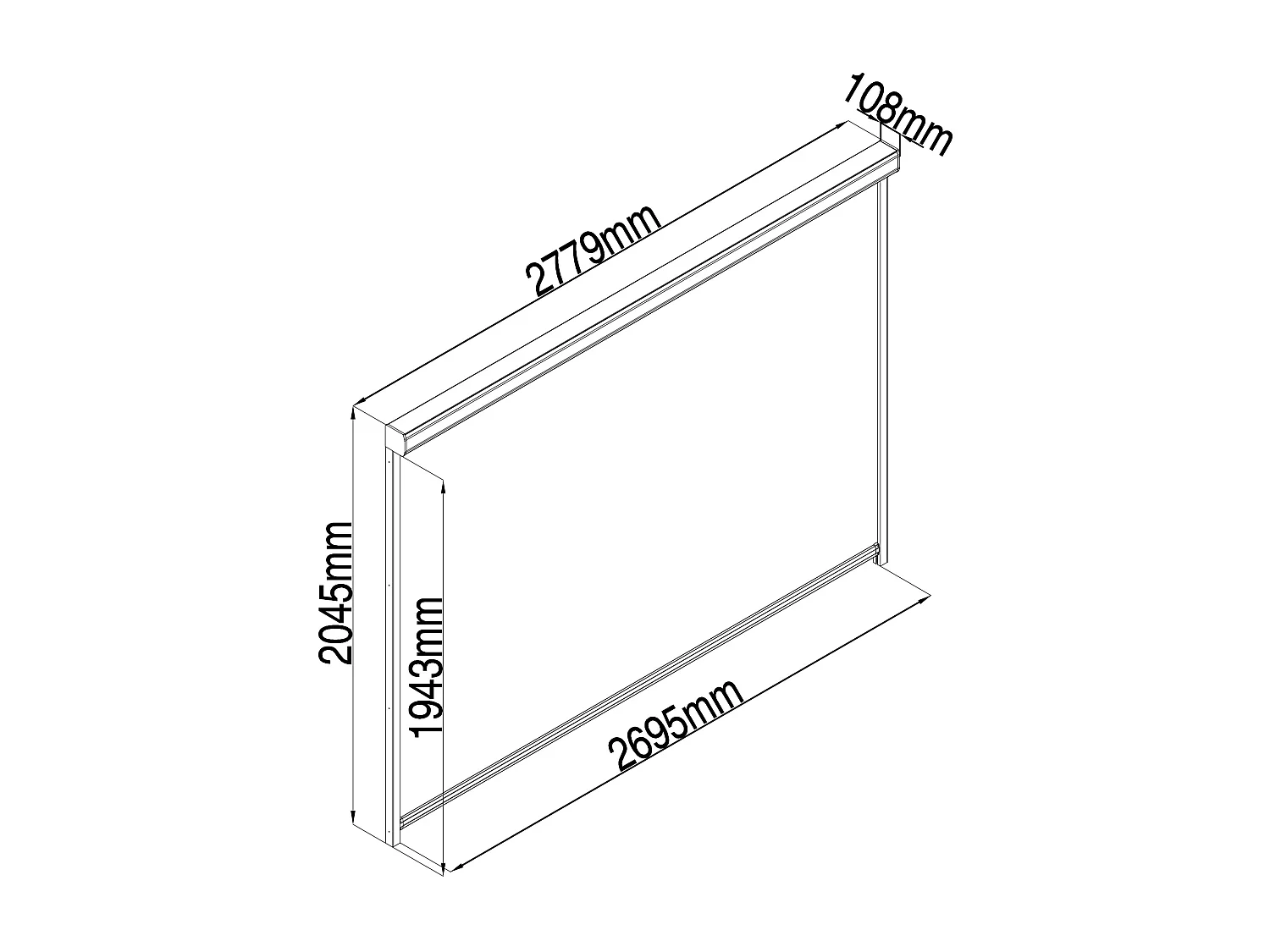 Rideau rétractable pour pergola bioclimatique - L2,78 x H 2,05 m - VIADANA
