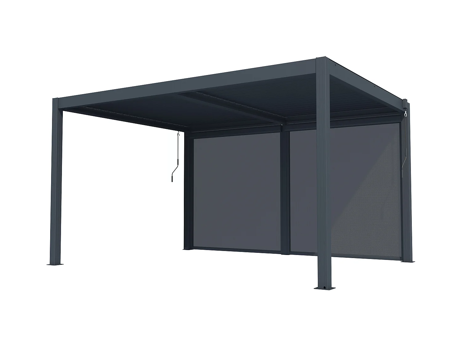 Seitenmarkise ausziehbar für bioklimatisches Terrassendach - 3,67 x 2,05 m - VIADANA