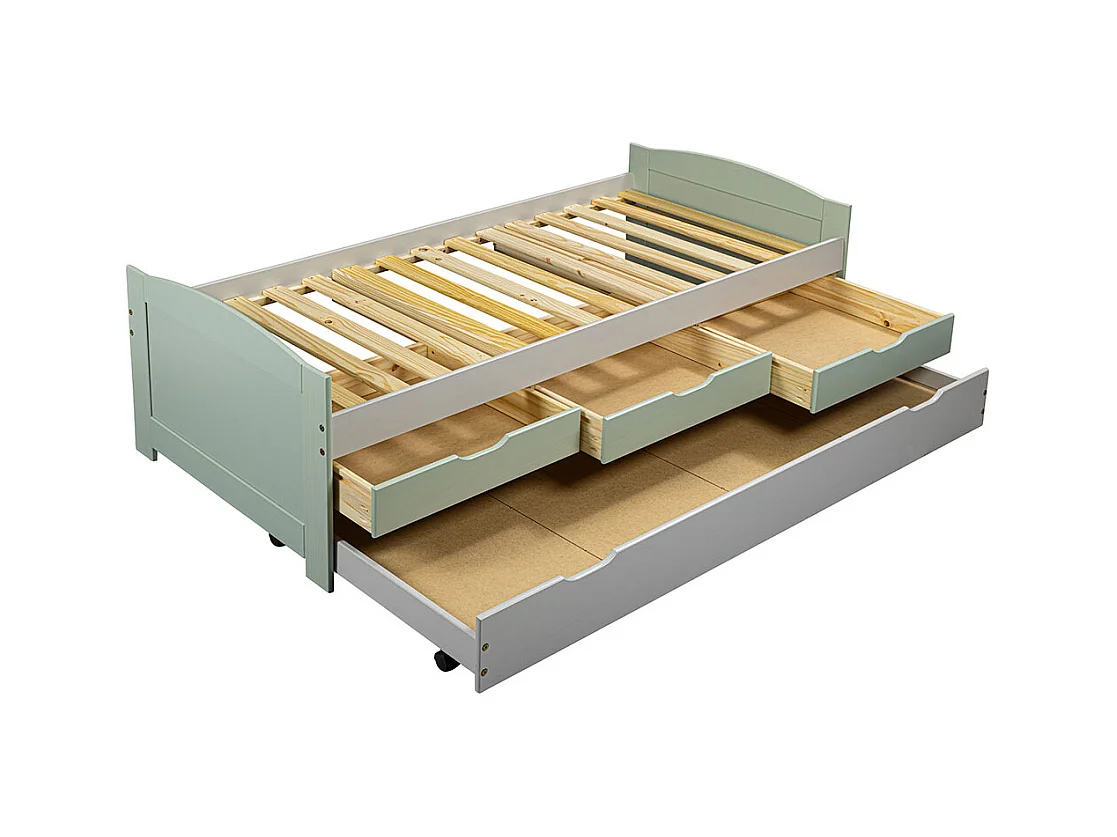 Lit Enfant Gigogne "Paty" 90x200cm Vert Sauge