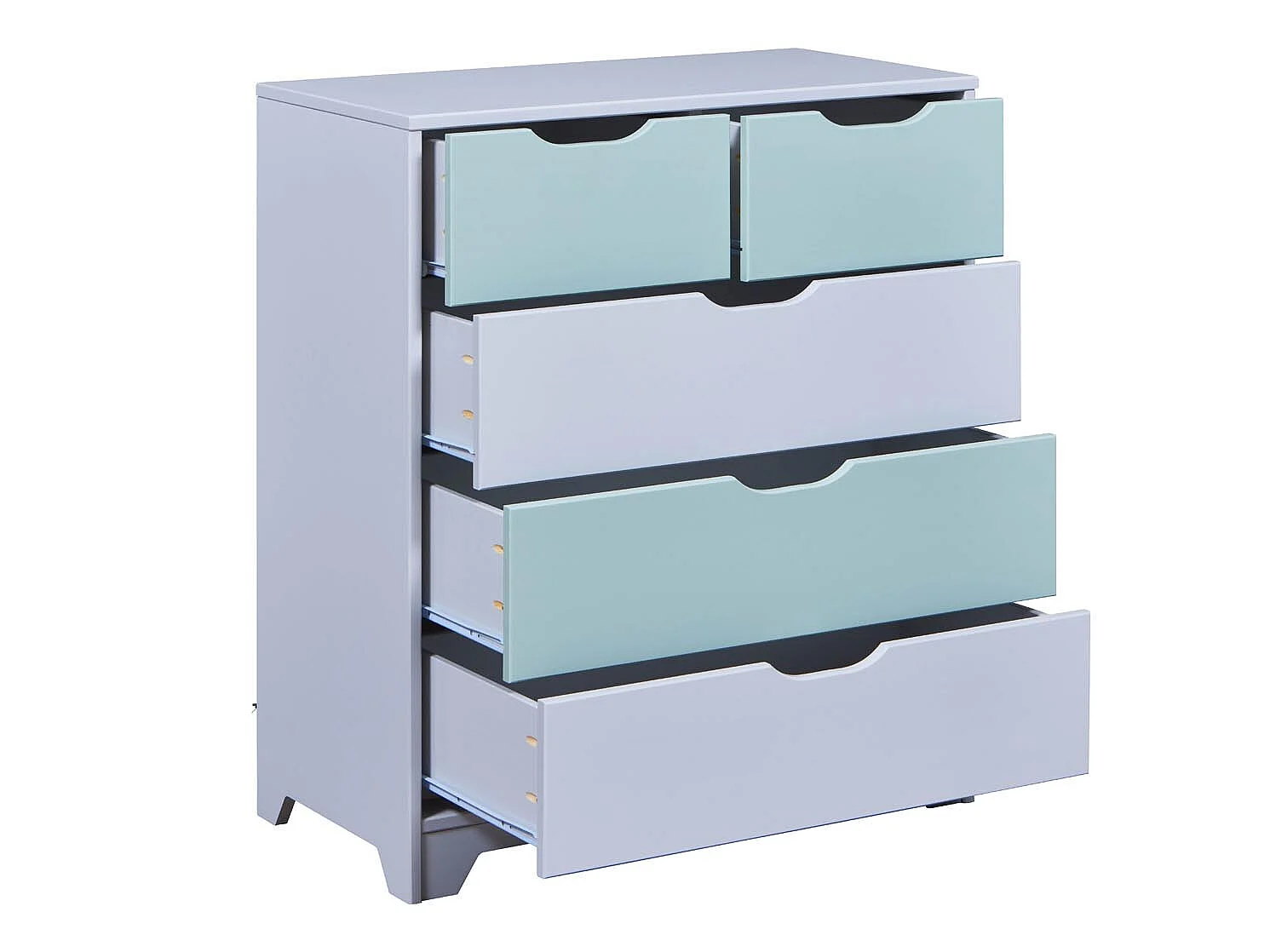 Commode Enfant 5 Tiroirs "Paty" 92cm Vert Sauge