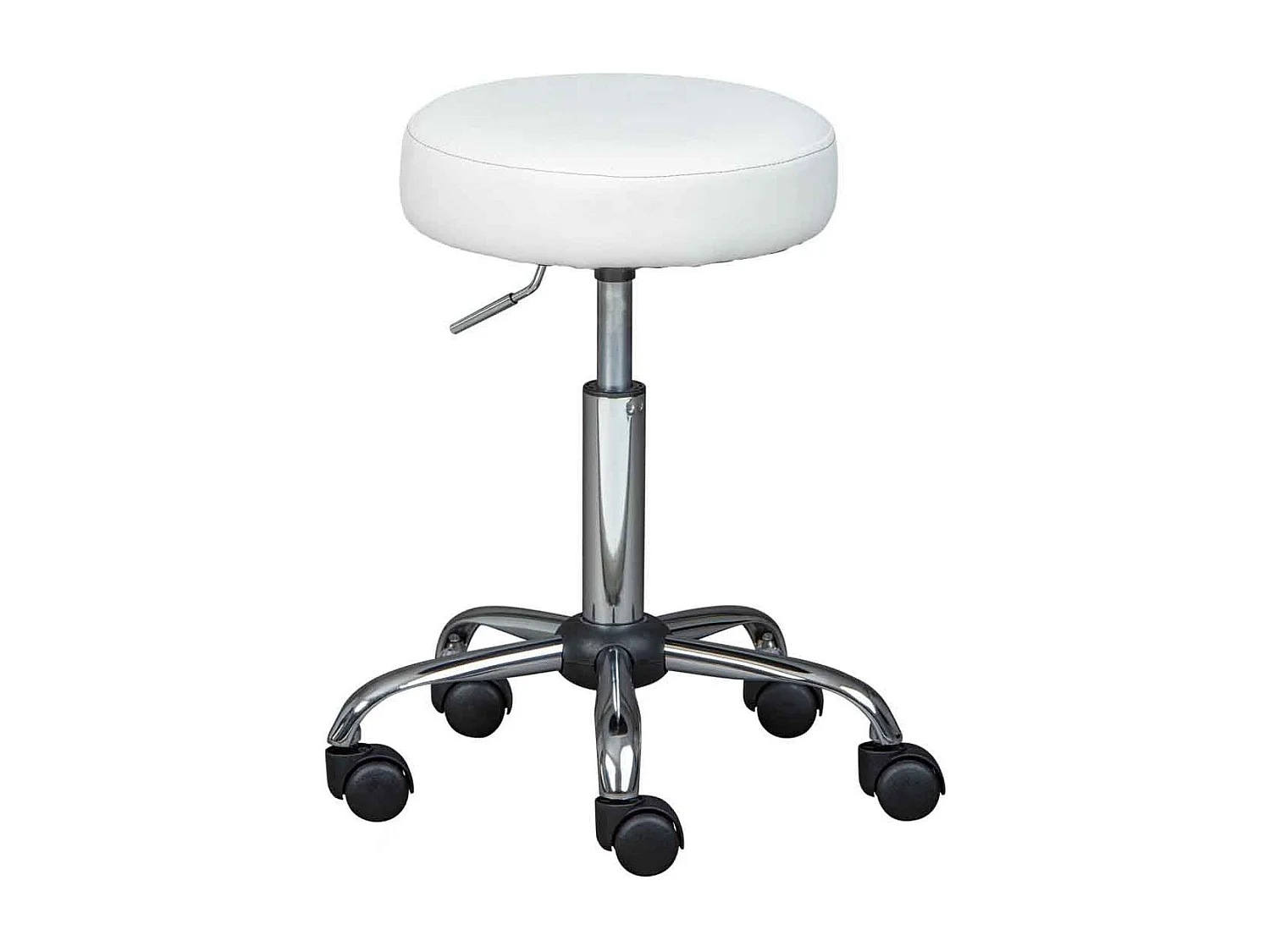 Asra kantoorstoel draaibare kruk wit.