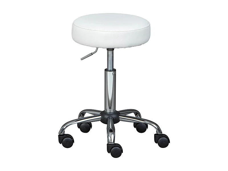 Silla de oficina Asra taburete giratorio blanco.