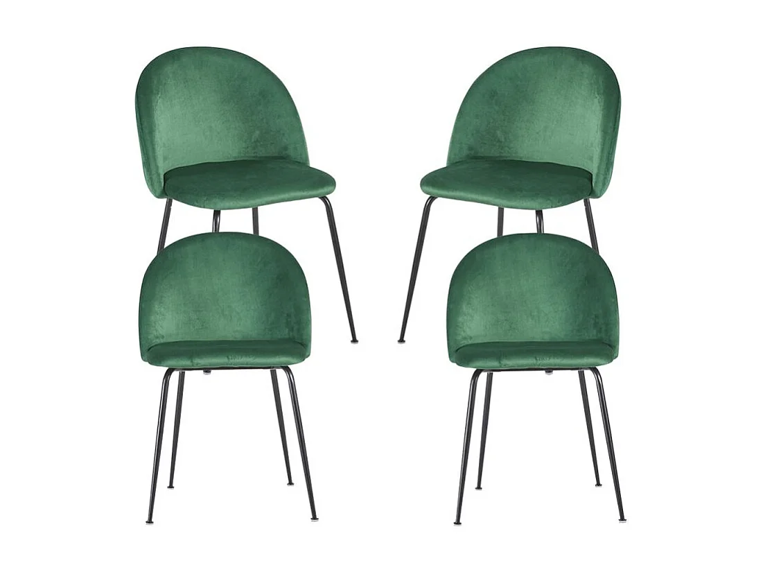 Packs Sillas Comedor - Pack 4 Sillas Black Dalnia Terciopelo - Verde