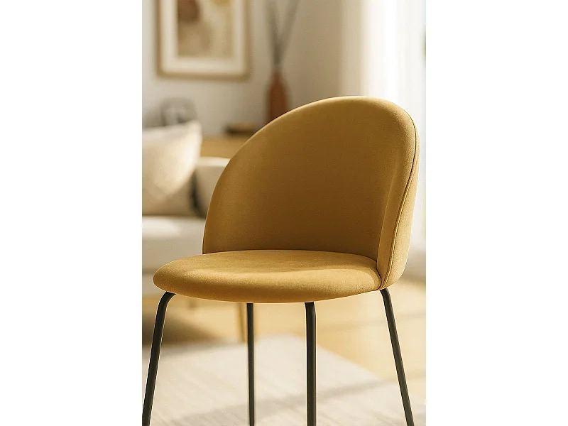 Packs Sillas Comedor - Pack 2 Sillas Black Dalnia Terciopelo - Marrón Claro