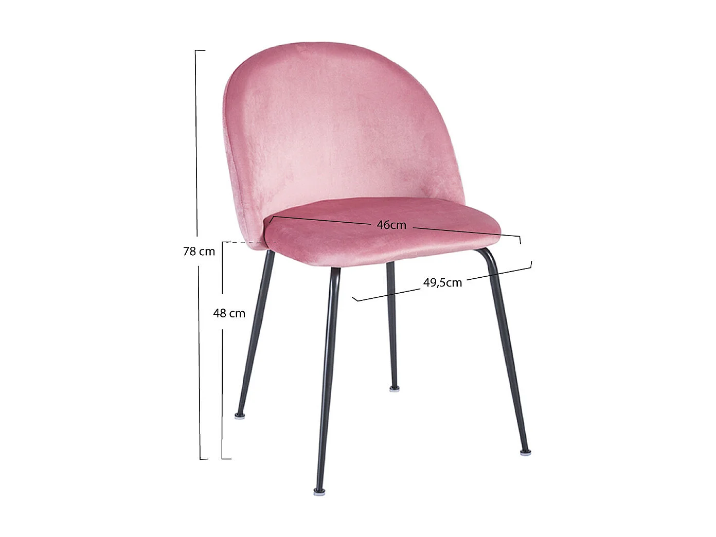 Packs Sillas Comedor - Pack 2 Sillas Black Dalnia Terciopelo - Rosa