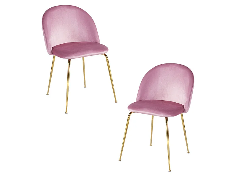 Packs Sillas Comedor - Pack 2 Sillas Golden Dalnia Terciopelo - Rosa