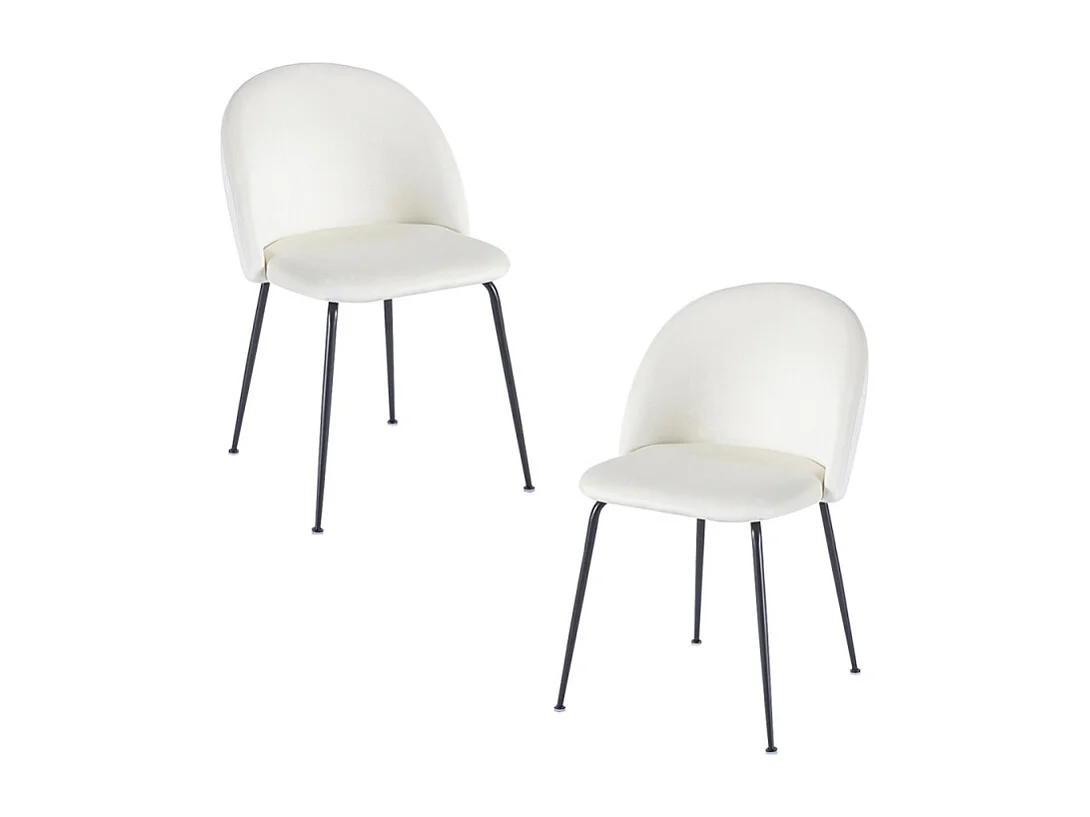 Packs Sillas Comedor - Pack 2 Sillas Black Dalnia Terciopelo - Beige