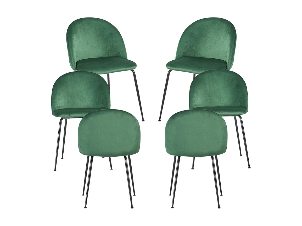 Packs Sillas Comedor - Pack 6 Sillas Black Dalnia Terciopelo - Verde