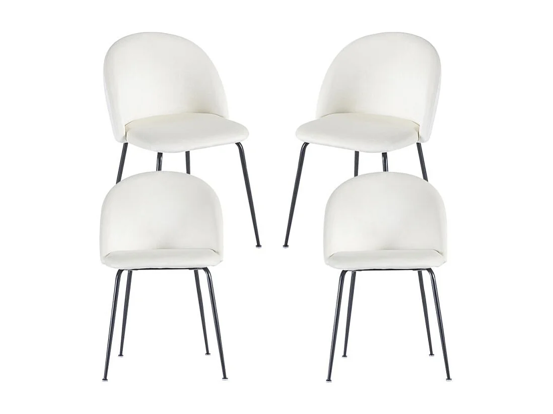 Packs Sillas Comedor - Pack 4 Sillas Black Dalnia Terciopelo - Beige