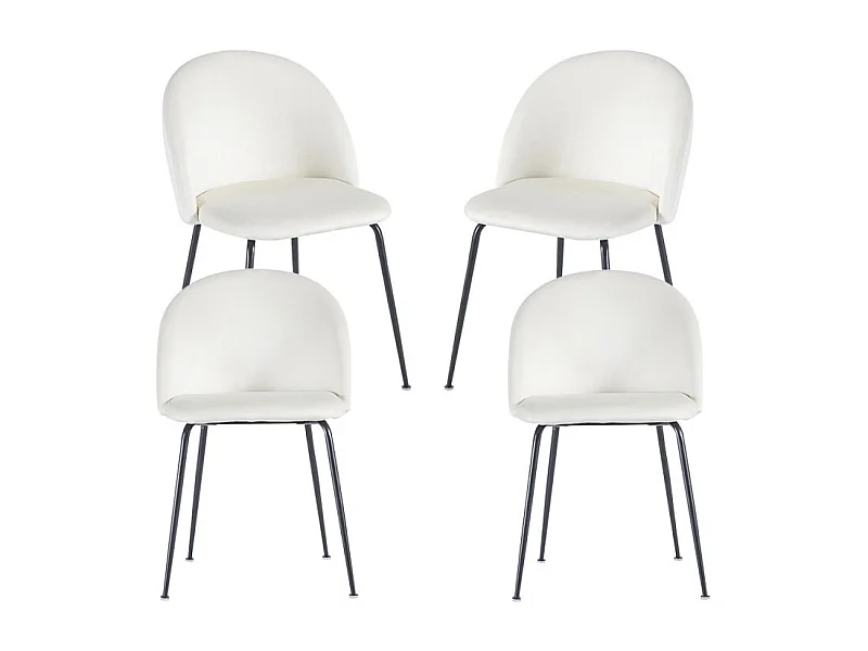 Packs Sillas Comedor - Pack 4 Sillas Black Dalnia Terciopelo - Beige