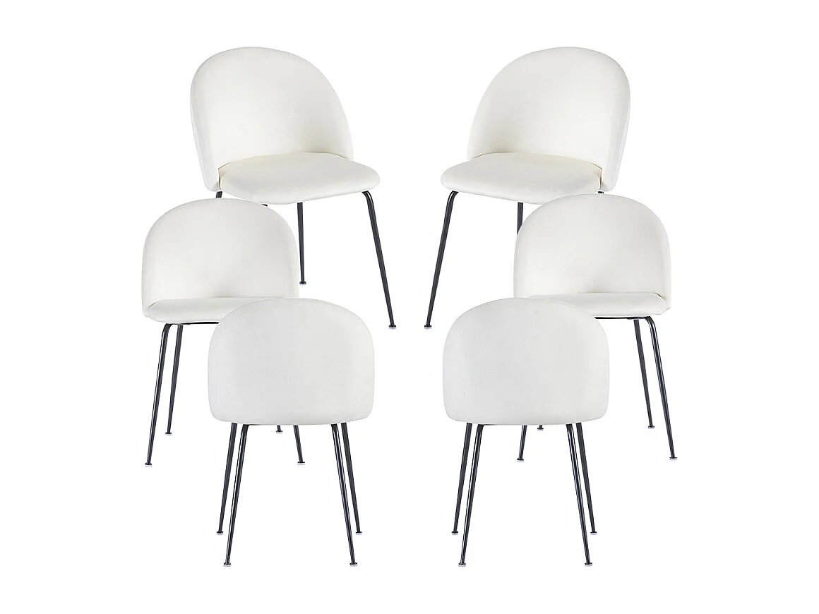 Packs Sillas Comedor - Pack 6 Sillas Black Dalnia Terciopelo - Beige
