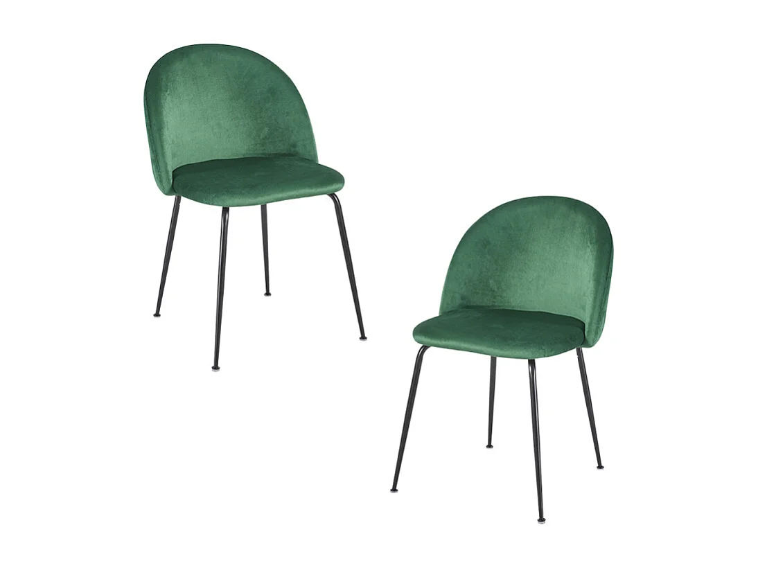 Packs Sillas Comedor - Pack 2 Sillas Black Dalnia Terciopelo - Verde