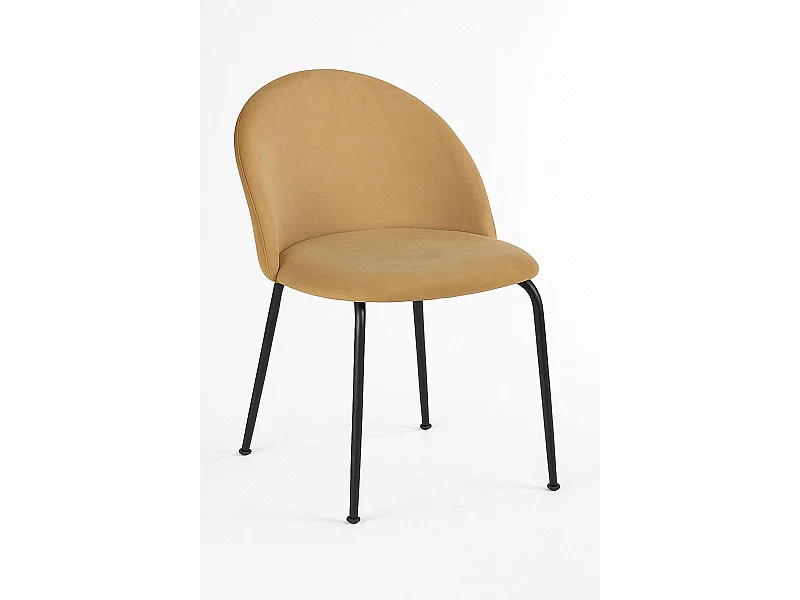 Packs Sillas Comedor - Pack 6 Sillas Black Dalnia Terciopelo - Marrón Claro