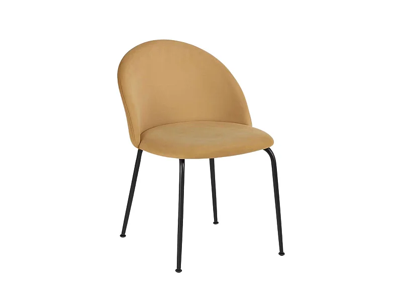 Packs Sillas Comedor - Pack 6 Sillas Black Dalnia Terciopelo - Marrón Claro