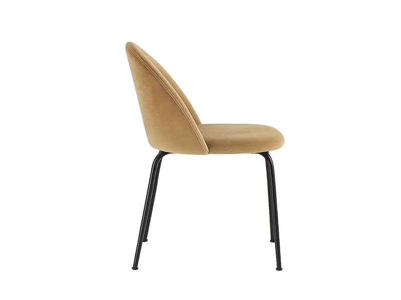 Packs Sillas Comedor - Pack 6 Sillas Black Dalnia Terciopelo - Marrón Claro