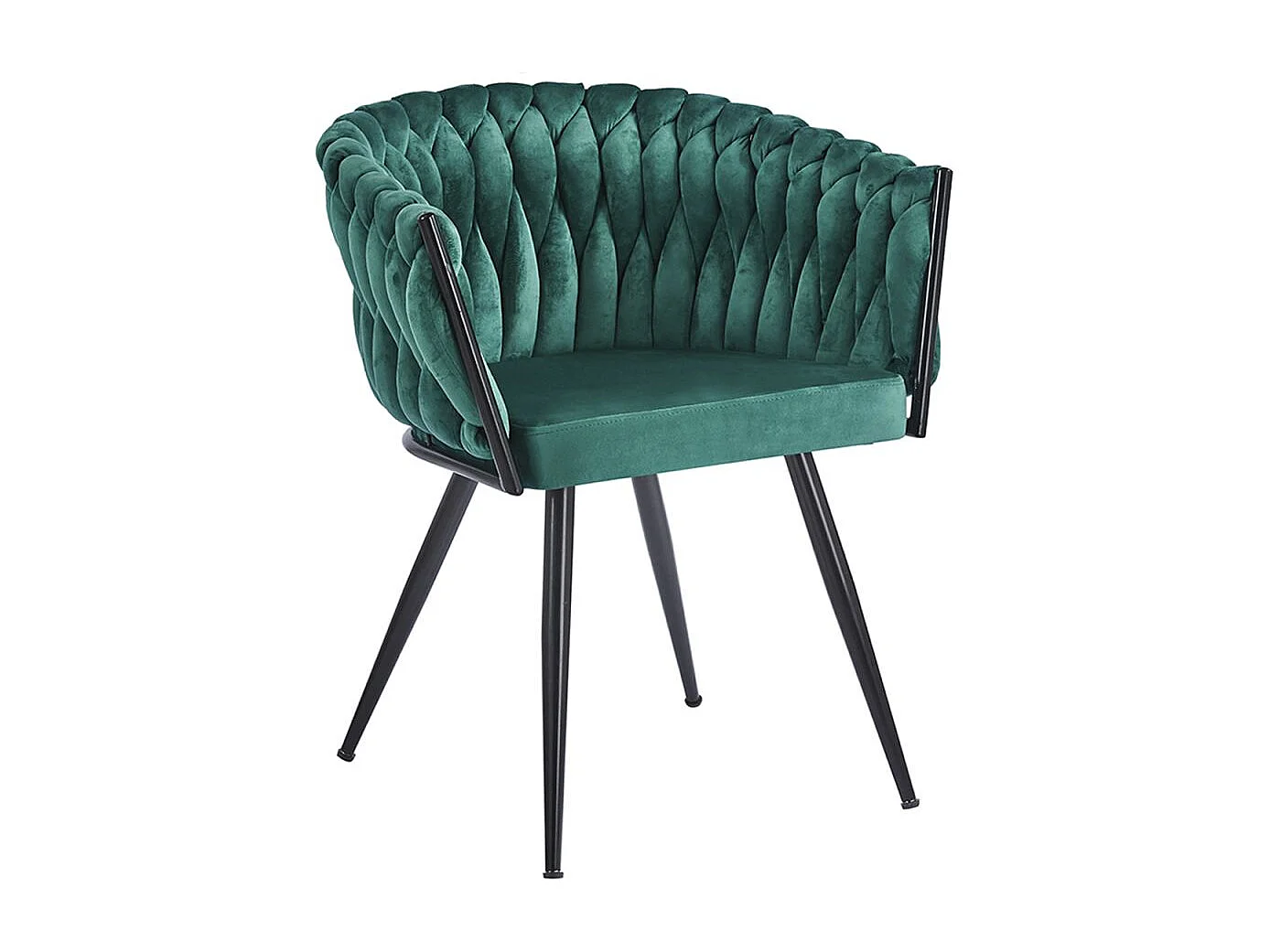 Sillas Comedor - Silla Widny Black Terciopelo - Verde