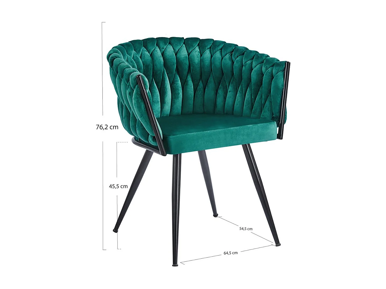 Sillas Comedor - Silla Widny Black Terciopelo - Verde
