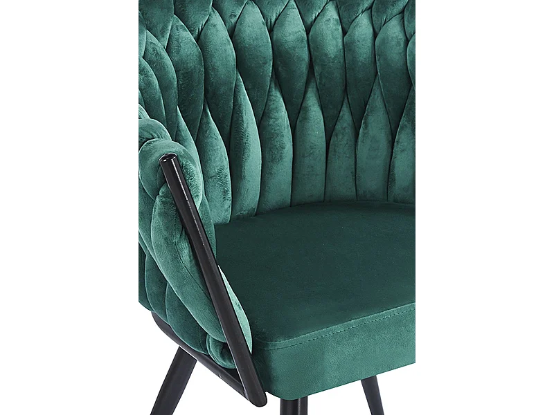 Sillas Comedor - Silla Widny Black Terciopelo - Verde