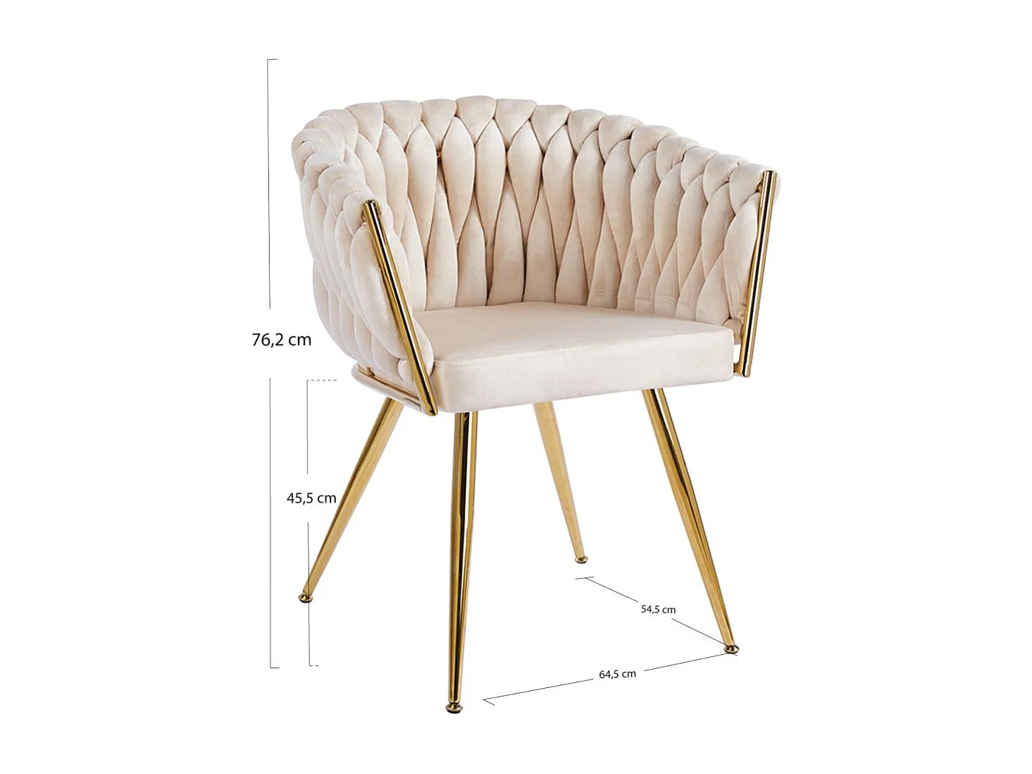 Sillas Comedor - Silla Widny Golden Terciopelo - Beige
