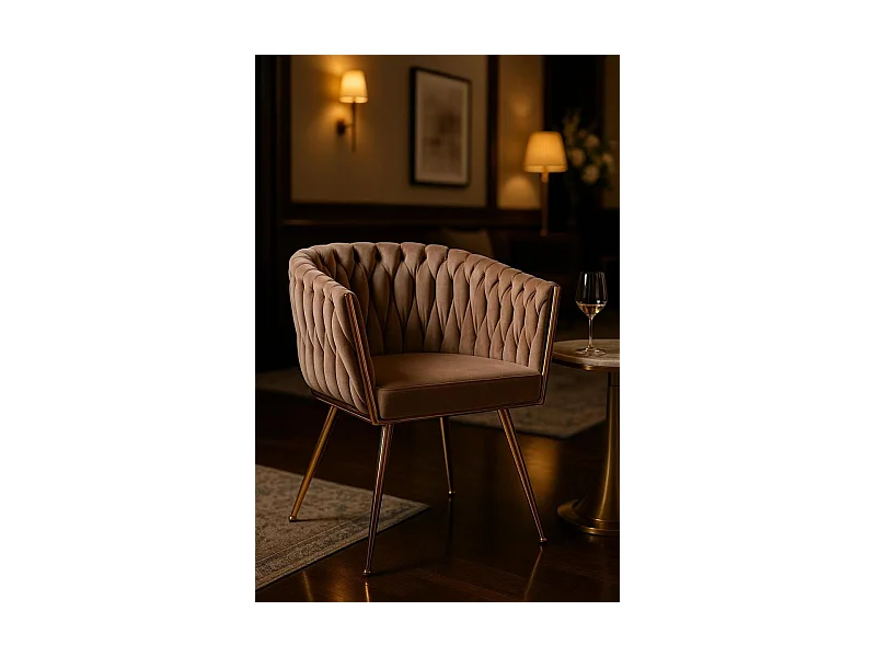 Sillas Comedor - Silla Widny Golden Terciopelo - Champán