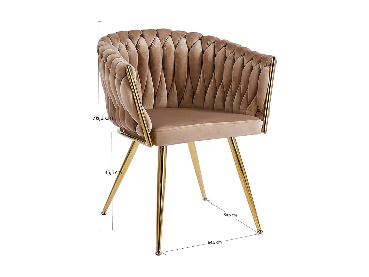 Sillas Comedor - Silla Widny Golden Terciopelo - Champán