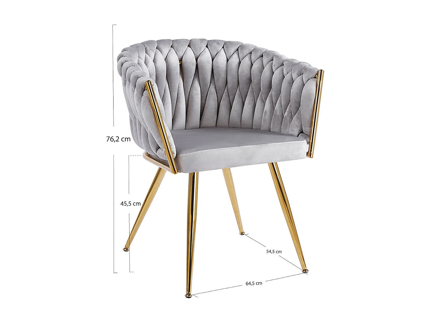 Sillas Comedor - Silla Widny Golden Terciopelo - Gris claro