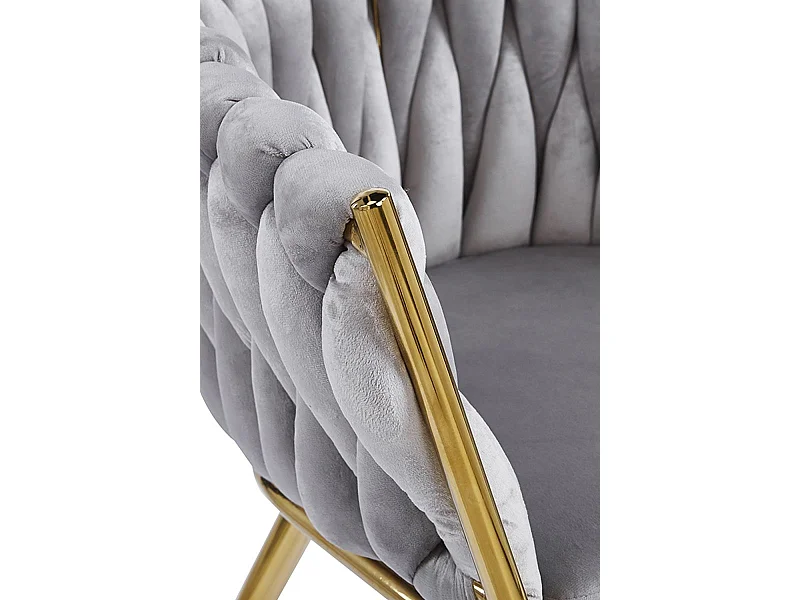 Sillas Comedor - Silla Widny Golden Terciopelo - Gris claro
