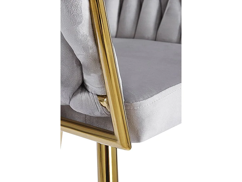 Sillas Comedor - Silla Widny Golden Terciopelo - Gris claro