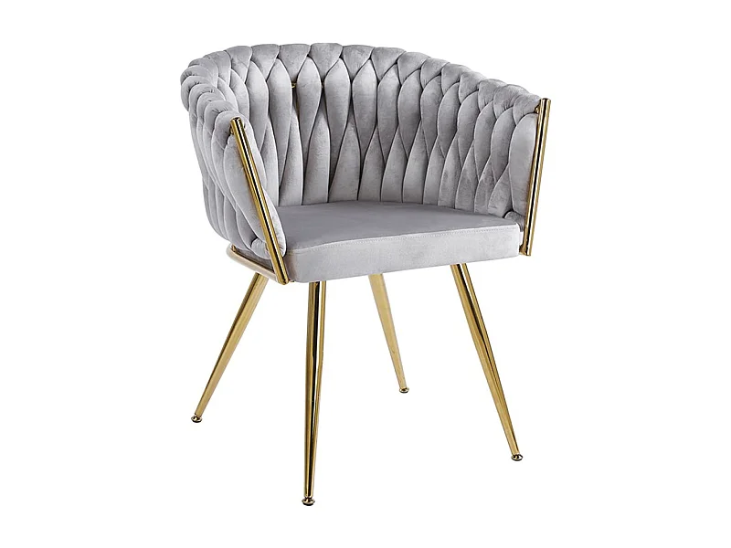 Sillas Comedor - Silla Widny Golden Terciopelo - Gris claro