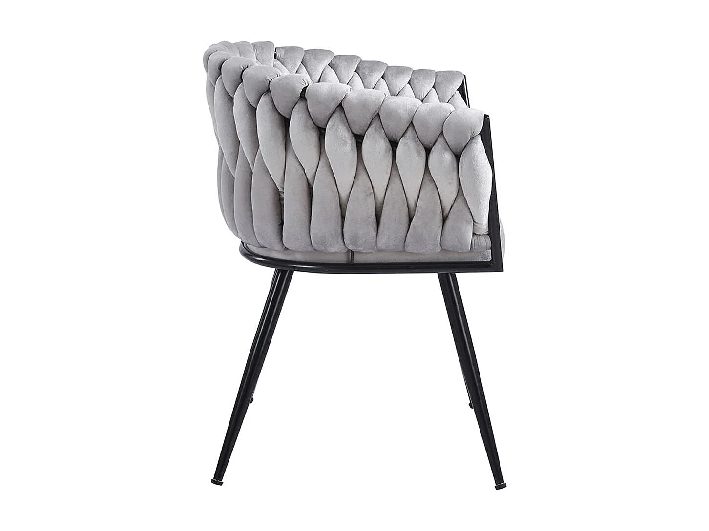 Sillas Comedor - Silla Widny Black Terciopelo - Gris claro