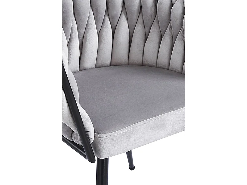 Sillas Comedor - Silla Widny Black Terciopelo - Gris claro