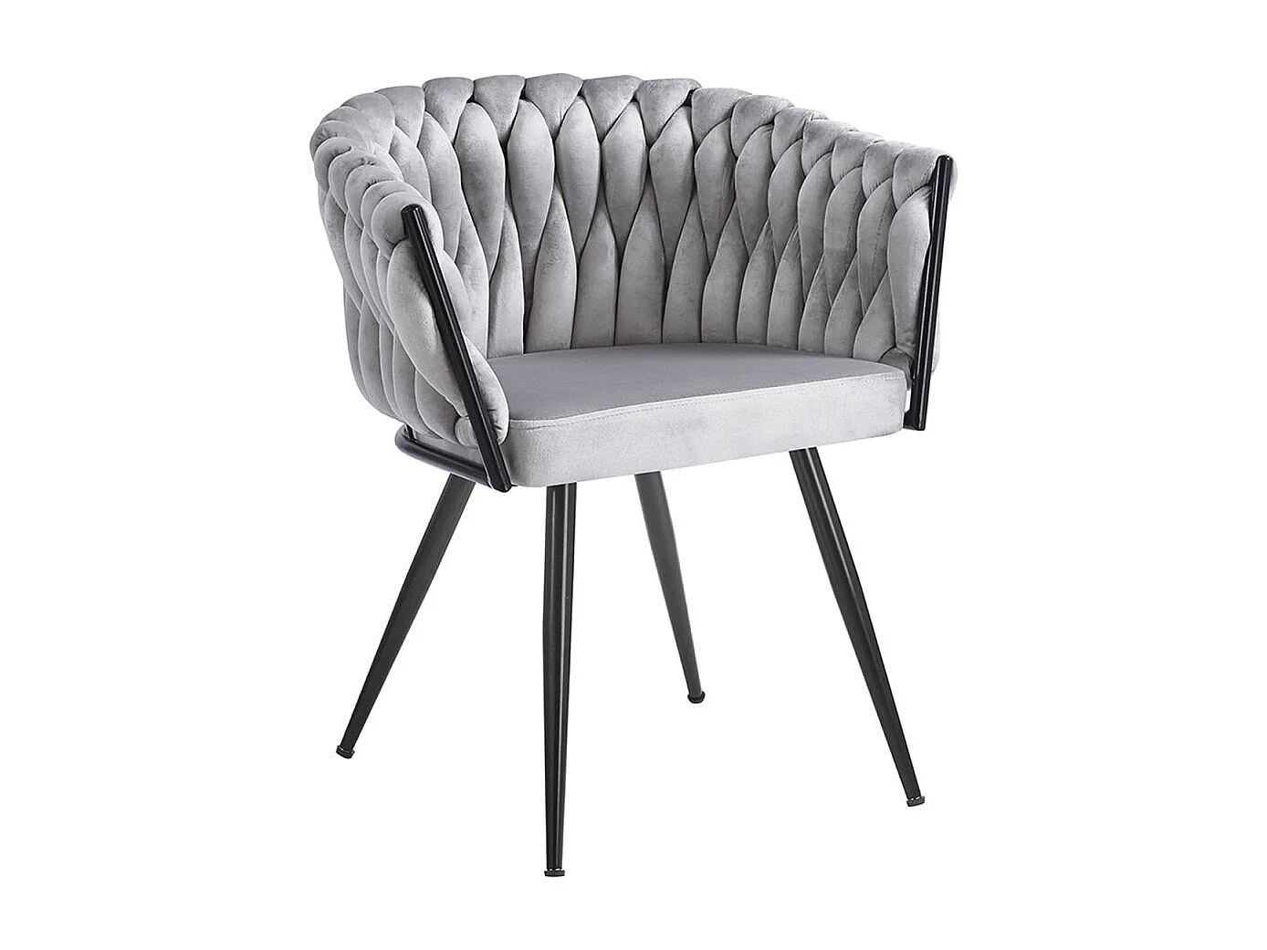 Sillas Comedor - Silla Widny Black Terciopelo - Gris claro