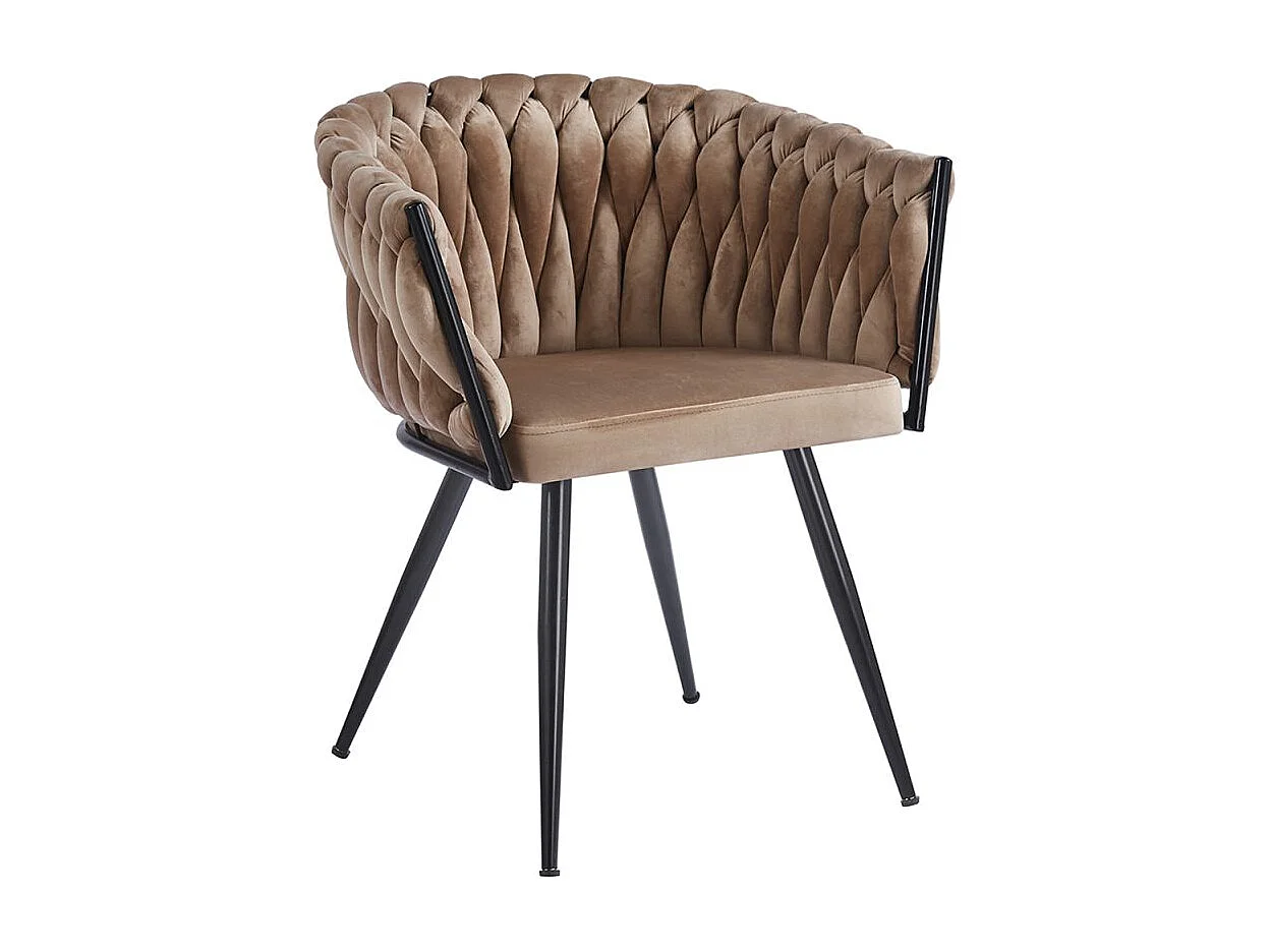 Sillas Comedor - Silla Widny Black Terciopelo - Champán