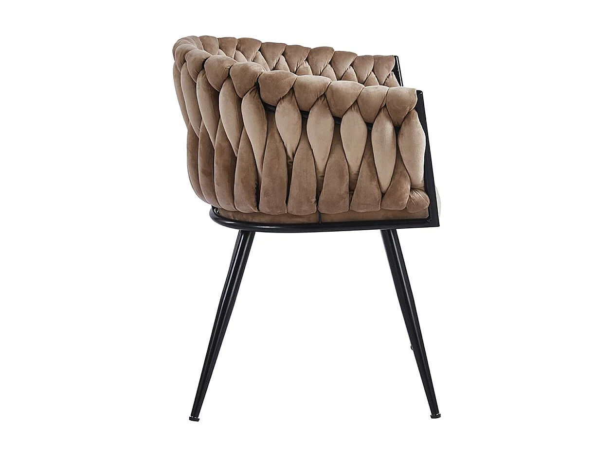 Sillas Comedor - Silla Widny Black Terciopelo - Champán