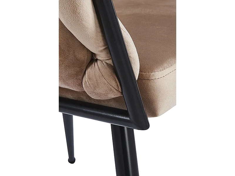 Sillas Comedor - Silla Widny Black Terciopelo - Champán