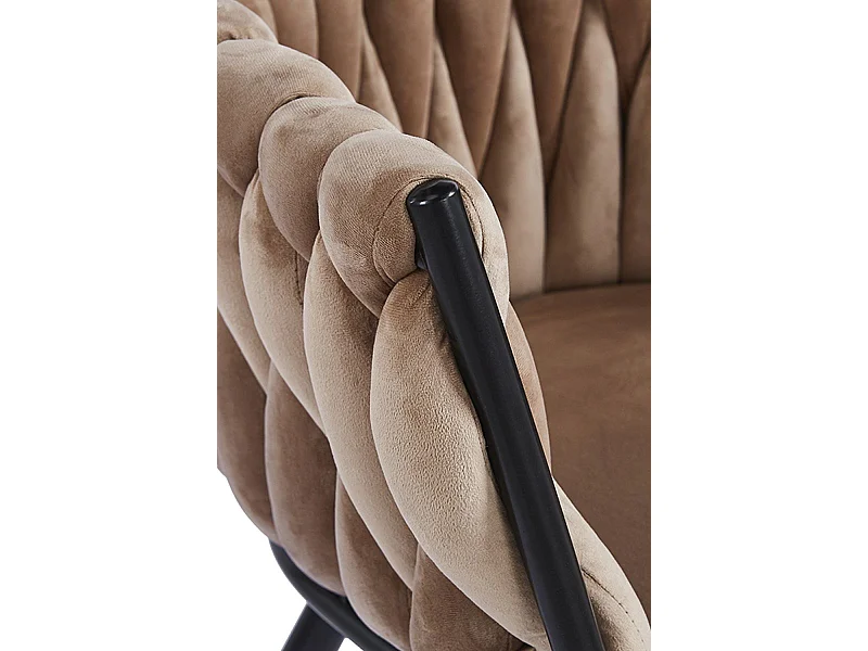 Sillas Comedor - Silla Widny Black Terciopelo - Champán