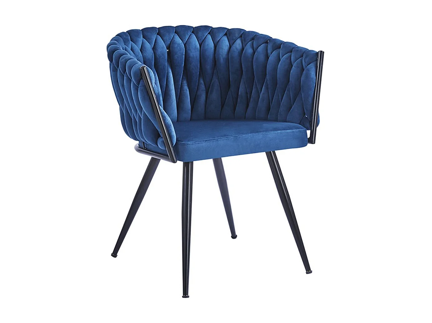 Sillas Comedor - Silla Widny Black Terciopelo - Azul