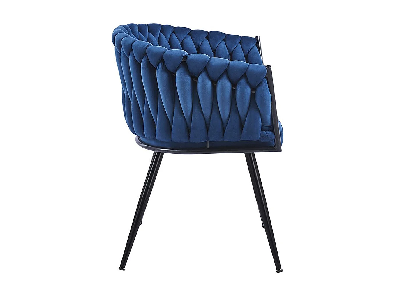 Sillas Comedor - Silla Widny Black Terciopelo - Azul