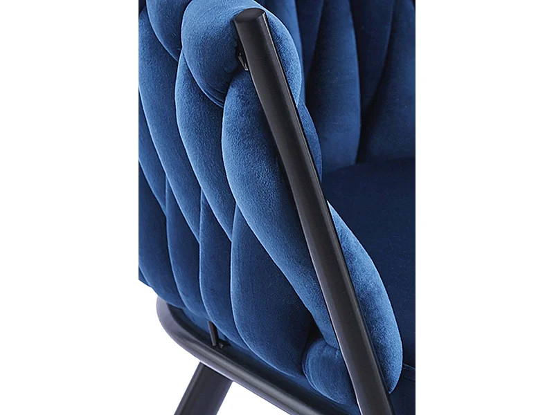 Sillas Comedor - Silla Widny Black Terciopelo - Azul