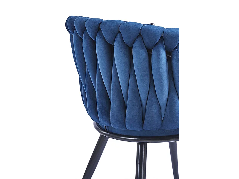 Sillas Comedor - Silla Widny Black Terciopelo - Azul